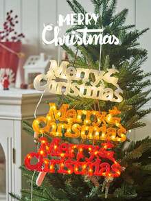 1 buc frânghie/panou luminos clasic cu LED-uri de Crăciun fericit, semn de sărbătoare iluminat, decor festiv din plastic pentru interior și exterior, decor universal pentru petrecerea de Crăciun