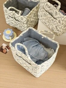 1 chiếc giỏ đựng đồ hoa văn tiện dụng, giỏ đa năng dùng để đựng đồ chơi, quần áo, mỹ phẩm, đồ trang trí nhà cửa, giỏ dã ngoại di động, vật dụng Giáng sinh được ưa chuộng - Nhiều màu - Xem 14