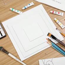 各种白色空白艺术家画布艺术板素色绘画拉伸带框画布，适用于油画，内部尺寸大号和小号，可用作学校用品，返校