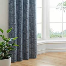 Beige And Black% Blackout Geometric Pattern Curtains, 52 Inch Wide 96 Inches Long 2 Panels, Thermal Insulated Noise Reducing Anti-Rust Grommet Drapes Bedroom Living Room,, Modern Style, Energy-Efficient - 藍白色 - 查看 7
