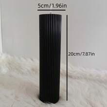 1支罗纹柱形蜡烛 - 2支6英寸罗纹蜡烛，大豆蜡香氛蜡烛，适用于婚礼、卧室、生日、情人节（粉色、红色、黑色、棕色） - 黑色 - 查看 11