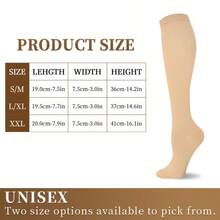 4 Pairs Of Solid Color Compression Socks, Men's And Women's Sports Socks For Running, Cycling, Hiking, Travel Long Leg Warmers, Pregnant Women And Nurses Wear - 彩色 - 查看 3