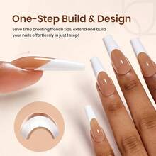 Beetles Tipex Instant Apex Press On Nail Tips: 480PCS Pre-Building Brown Long Coffin French Tip Press On Nails False Nails 12 Sizes Gel Nail Tips-Thick Acrylic Nails Flat Nails - Z-brown Long Coffin - View 9