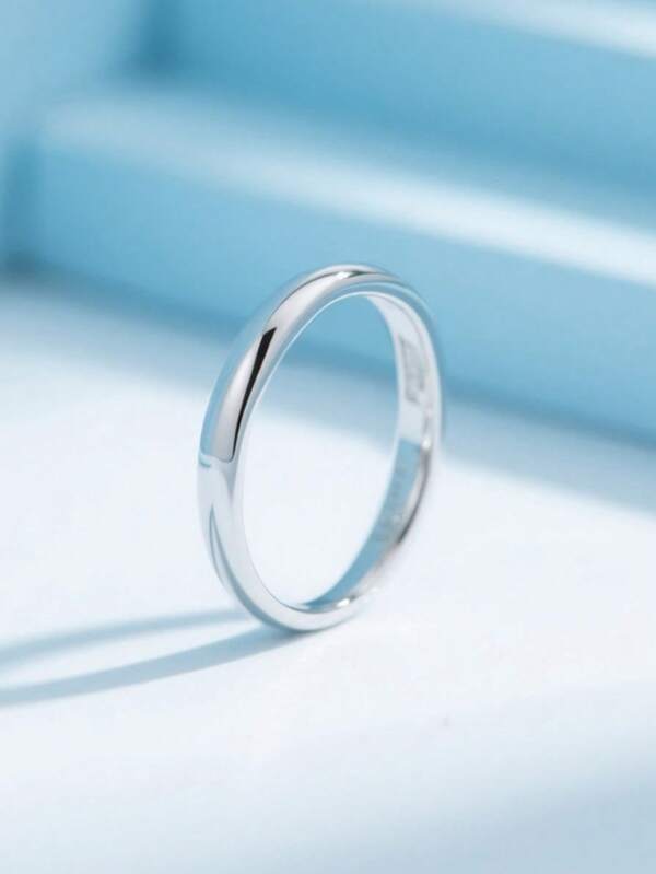 1pc Smooth Plain Ring For Women s925 Sterling Silver Fine Ladies Jewellery Gift Daily Party Gifts