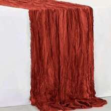 6 Pack Terracotta Cheesecloth Table Runner 35x120 Inch 10Ft Rustic Gauze Cheese Cloth Thanksgiving Table Runner Sheer Cheesecloth Table Runners For Wedding Party Bridal Shower Decoration - Terracotta - View 7