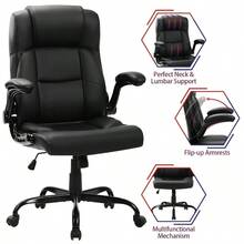 Big And Tall Office Chair 400LBS Wide Seat Ergonomic Computer Desk Chair High Back Executive Leather Chair Adjustable Task Chair Lumbar Back Support 8 Hours Heavy Duty Design 9189 Black - Black - View 6