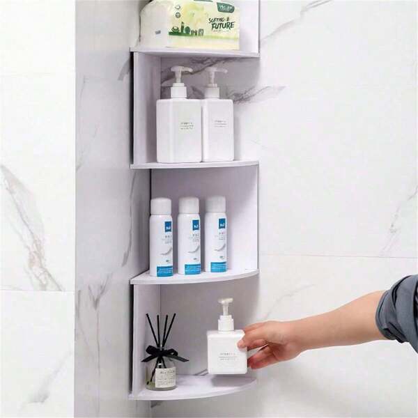 1PC Multilayer Corner Shelves, Floating Corner Shelf, Wall Organizer Storage, Easy-To-Assemble Tiered Wall Mount Shelves For Bedrooms, Bathroom Shelves, Kitchen, Offices, Living Rooms,Bookshelf