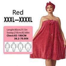 1 Set Bathrobe & Hair Towel, Plus Size Up To 300lbs, Large Absorbent Bathrobe & Wrap Skirt