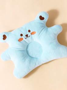 momscare 1 pieza Almohada para bebé con patrón bordado de oso - Suave y cómoda, adecuada para bebés de 0 a 6 meses - Azul - Ver 5