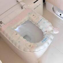 1pc Cartoon Printed EVA Toilet Seat Cushion, All-Season Waterproof Leave-In Toilet Seat Cushion, Household Paste Toilet Seat Cushion