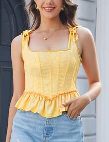 Yesfashion Corset Tops For Women Renaissance Boned Overbust Bustier Corset Top - Vàng - Xem 3