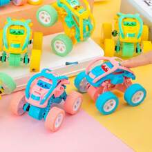 Stunt Inertial 4WD Off-Road RC Car Model, Self-Propelled Stunt Attributes, Inertial Drive No Charging Needed, Smooth Tumbling & Rotating Actions, Durable Body Suitable For Endless Play, An Energetic & Versatile Toy Car! Inertial 4-Wheel Drive Off-Road Toy Car Model, Shockproof, Suitable For Youth Festival, Battery-Free Colorful Macaroon Monster Car Toy - Multicolor - View 7