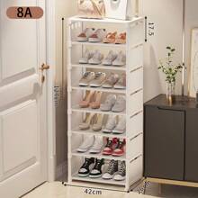 Space-Saving Stackable Shoe Rack, Durable Metal Shoe Cabinet Storage Shelf With Quality Fabric Dividers, Suitable For Entryway And Dorm - Easy To Assemble, Durable And Stylish Home Storage Organizer