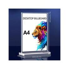 1pc Premium Acrylic Display Stand - Durable Transparent Tabletop Menu Holder, Suitable For Restaurants, Offices, Homes And Stores - Multicolor - View 3