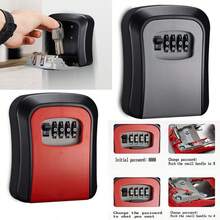 1pc Key Lock Safe, Outdoor Password Key Storage Cabinet, Wall-Mounted Key Lock Box, ABS Combination Password Key Box, Anti-Smashing/Explosion/Lock, Reprogrammable Code, 6 Key Capacity, Suitable For Home/Outdoor/Garage/Garden/Store/Construction Site/Apartment/Renovation/Factory Key Safe Storage, Available In Black, Gray And Red - PVC - View 1