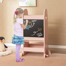 Multi-Purpose Kids Kitchen Tower Children Standing Tower Kids Stool Helper - 粉色 - 查看 5