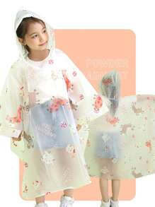 1 Mantella impermeabile di moda per bambini, speciale per ragazzi e ragazze per andare a scuola o passeggiare - Mantella impermeabile imbottita monoblocco per studenti della scuola primaria, portatile per i viaggi, adatta per bambini dai 3 ai 14 anni per andare a scuola, passeggiare, campeggiare e uscire all'aperto