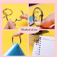 25mm / 38mm Anillos de carpeta de hojas sueltas de 20 piezas, anillo de metal con bisagras Carpeta de libros Anillos de llave dividida Álbum de recortes Álbum de hojas sueltas Clip.3 tamaños disponibles(25mm) - 38 mm - Ver 5