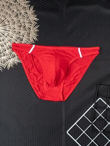 3pcs/Pack Men's Lightweight & Breathable Random Color Soft & Comfortable Briefs, Summer Random Solid Color Triangular Underwear For Men - Multicolor - View 3