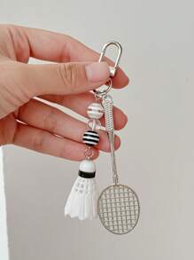 1 pieza Llavero con colgante de pluma, decoración de mochila, accesorio creativo con vibra de alta gama, unisex