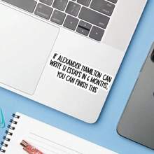 1 PIEZA Pegatina de motivación divertida, Calcomanía de cita histórica, Si él escribió 51 ensayos, tú también puedes, Pegatina inspirada clásica para estudiantes, Portátil, Botella de agua, Planificador de estudio, Regalo inspirador