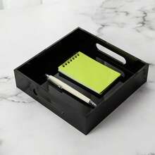 25 X 25 Cm Sturdy Acrylic Tray With Handle - Kitchen, Bathroom, Office Countertop Storage Tray - Cosmetics, Jewelry, Toiletries, Toys, Small Tools - Multicolor - View 6