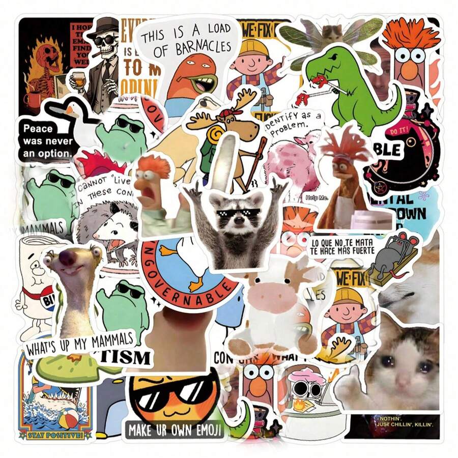 55Pcs Funny Stickers Cool Stickers Cartoon Stickers Humorous Stickers ...