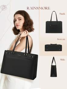 NEWHEY 15.6 Inch Women's Laptop Bag, PU Leather Briefcase, Waterproof Office Handbag, Designer Laptop Sleeve, Suitable For Office, Teachers, College Students, Travel, Large Capacity, Professional - Multicolor - View 11