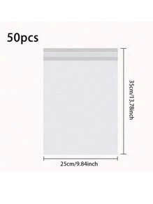 10/20/30/40/50个装耐用白色快递袋 - 加厚、防水、防撕裂塑料邮寄袋，粘合牢固，适用于服装包装和小企业运输