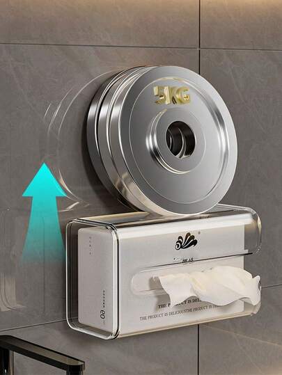 Leicht luxuriöse Saugnapf Taschentuchbox, Badezimmer wandmontierter Gesichtstuchaufbewahrungskasten, toilettenfreie Aufwärtsziehbox