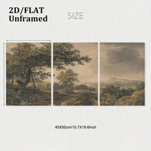 3 Pieces Set Of Old Rural Pastoral Landscape Wall Art Decorative Paintings, Retro Natural Plant Landscape Canvas Posters, Antique Soft Romantic Home Decoration, Room Decoration, Living Room Art Decor, Modern Home Wall Art Decor, Ideal Home Gift Creativity, Suitable For Living Room Study Bedroom Corridor Art Decorative Painting