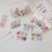 Cartoon Cute High Beauty Korean Bag Clothing Decoration Pin Badge DIY Bookkeeping Decoration - Multicolor - View 10