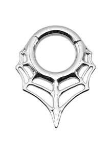 1Pc Large Gauge Spider Web Shaped Magnetic Copper Ear Lobe Piercing Septum Piercing Nose Ring Punk Cobweb Hoop Earring 4G 5x18mm Body Jewelry