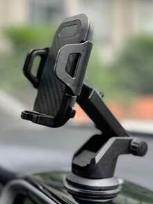 Universal Telescopic Car Phone Holder – Adjustable For Dashboard & Windshield, 360° Rotation, Retractable Arm, Supports Suction Cup & Air Vent Mounting, Fits All Smartphones & Vehicles, Ideal For GPS Navigation & In-Car Use - Black - View 5