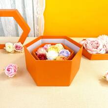 2pcs Hexagon Gift Boxes, Solid Color Stationery Desk Storage Boxes, Suitable For Birthday, Wedding, Graduation Gift Packaging School Supplies, Back To School