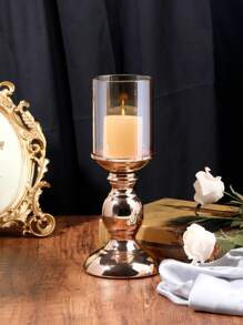 1 Pc/1 Set Of Luxury Metal Candle Holder/Candlestick Holders, Windproof Candle Holder With Windshield, Ivory Scented Candle For Nordic Retro Style Romantic Table Decoration, Candlelight Dinner Props, Coffee Table Living Room Table Decoration, Tree Candle Decoration Candle Holder, Outdoor Garden Decoration, Office Table Decoration,
