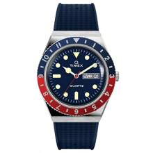 Timex Ceas Timex pentru bărbați cu cuarț, cu trei ace, seria Q, carcasă din oțel inoxidabil/oglindă din sticlă rezistentă la zgârieturi TW2V32100