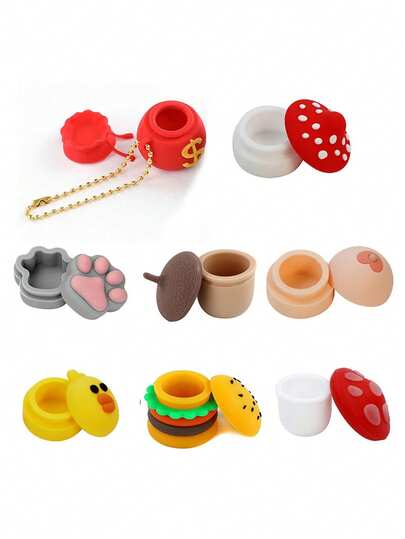 1 hộp đựng silicon sáng tạo 5ml/0.17oz, thích hợp đựng kem, dầu, sữa dưỡng thể và các vật dụng khác, hộp đựng mini bằng silicon, phụ kiện hút thuốc, quà tặng ngày lễ, quà tặng Halloween & Giáng sinh, được ưa chuộng tại các cửa hàng thuốc lá.