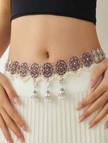 1pc Fashionable Beaded Waist Chain, Suitable For Parties, Beach Vacations
