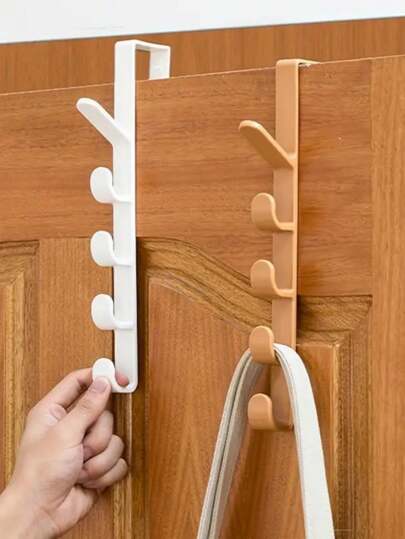 1 Stück Schlafzimmertür Haken, Kleiderbügel Rack, Kunststoff Heim Aufbewahrung & Organisation, Tür Hänge Haken, Taschenhänger