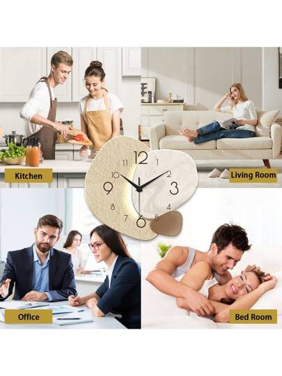 1PC Home ation Wand Klok 12 16 Inch Non Ticking Stone Running Battery Powered Silent Living Rooms, Bedrooms, Kitchens, Offices, Classrooms Schools Back To School Room Supplies view 7