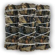 1/3 Salvia negra de 4 pulgadas (aproximadamente 10,2 cm) - Bastón de sahumerio tejido a mano para purificación, sanación y rituales - Manojo de salvia blanca de California de 4 pulgadas (aproximadamente 10,2 cm) cosechado de manera