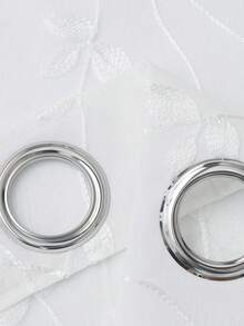 1 rèm voan thêu, rèm voan nhẹ nhàng, rèm voan đục lỗ, rèm voan khoen, rèm voan lọc sáng mờ, thích hợp sử dụng cho nhà bếp, gia đình hoặc văn phòng, màu trơn, rèm phong cách trang trại mới cho phòng ngủ, phòng khách - trắng - Xem 9