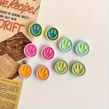 5/10pcs Smiling Face Fridge Magnets - Refrigerator Magnets For Kitchen & Office, Whiteboard & Cabinet Decor, Dishwasher-, Holiday Gift For Friends - Multicolor - View 6