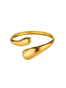 1件复古扭曲厚手镯，女士金色不锈钢几何不对称开口手镯，2025年珠宝礼品 - 彩色 - 查看 13