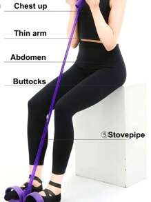 Four-Tube Pedal Tensioner Multi-Functional Household Fitness Equipment Yoga Abdominal Strengthening Elastic Band Tension Rope