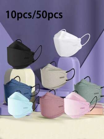 10/50个新款时尚高颜值四层防护成人KN95口罩一次性3D独立包装方便携带户外旅行