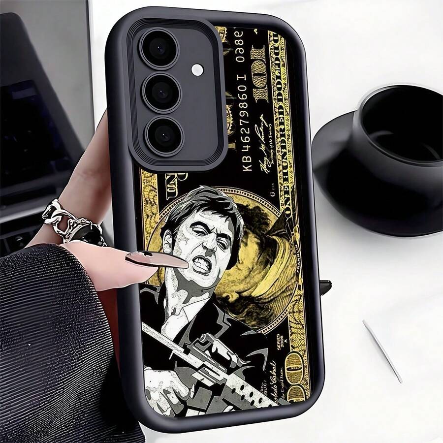 1 件创意金色美元钞票防摔手机壳，加厚防滑保护套，兼容 、三星、荣耀、三星、红米、Galaxy，防水防震防刮 - 黑色 - 查看 1