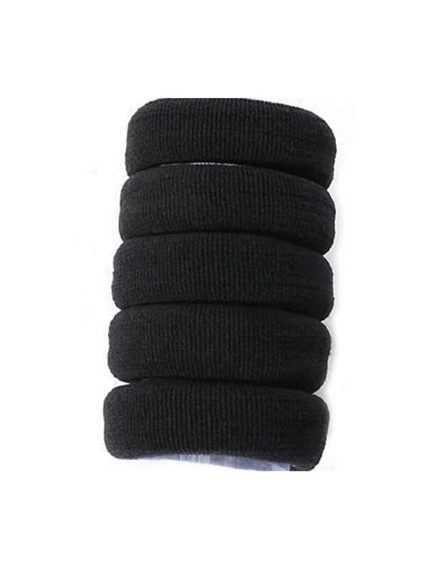 2/5pcs Thick Black Hair Ties, Colorful High Ponytail Scrunchies, Seamless High Elastic Hair Ties, Ponytail Holders, Hair Elastics, Hair Rubber Bands, Hair Rope