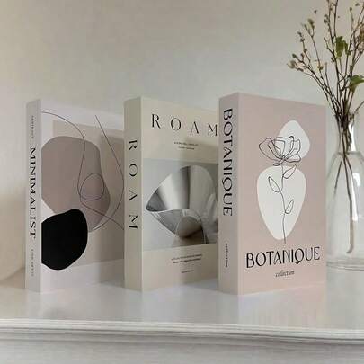 3pcs Modern Fashionable Folding Fake Book Decor, Minimalist Decorative Faux Book Shelf Desktop Ornament